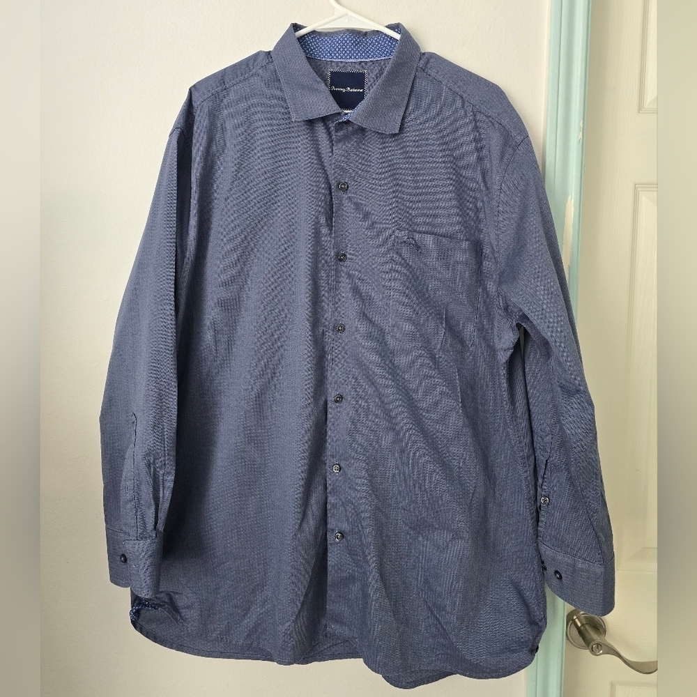 Tommy Bahama Blue Long Sleeve Button Up Sz XL